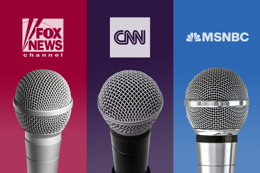 Fox News Channel, CNN, and MSNBC